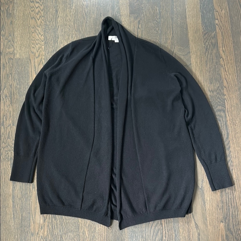 LOFT Women's Black Open Front Cardigan